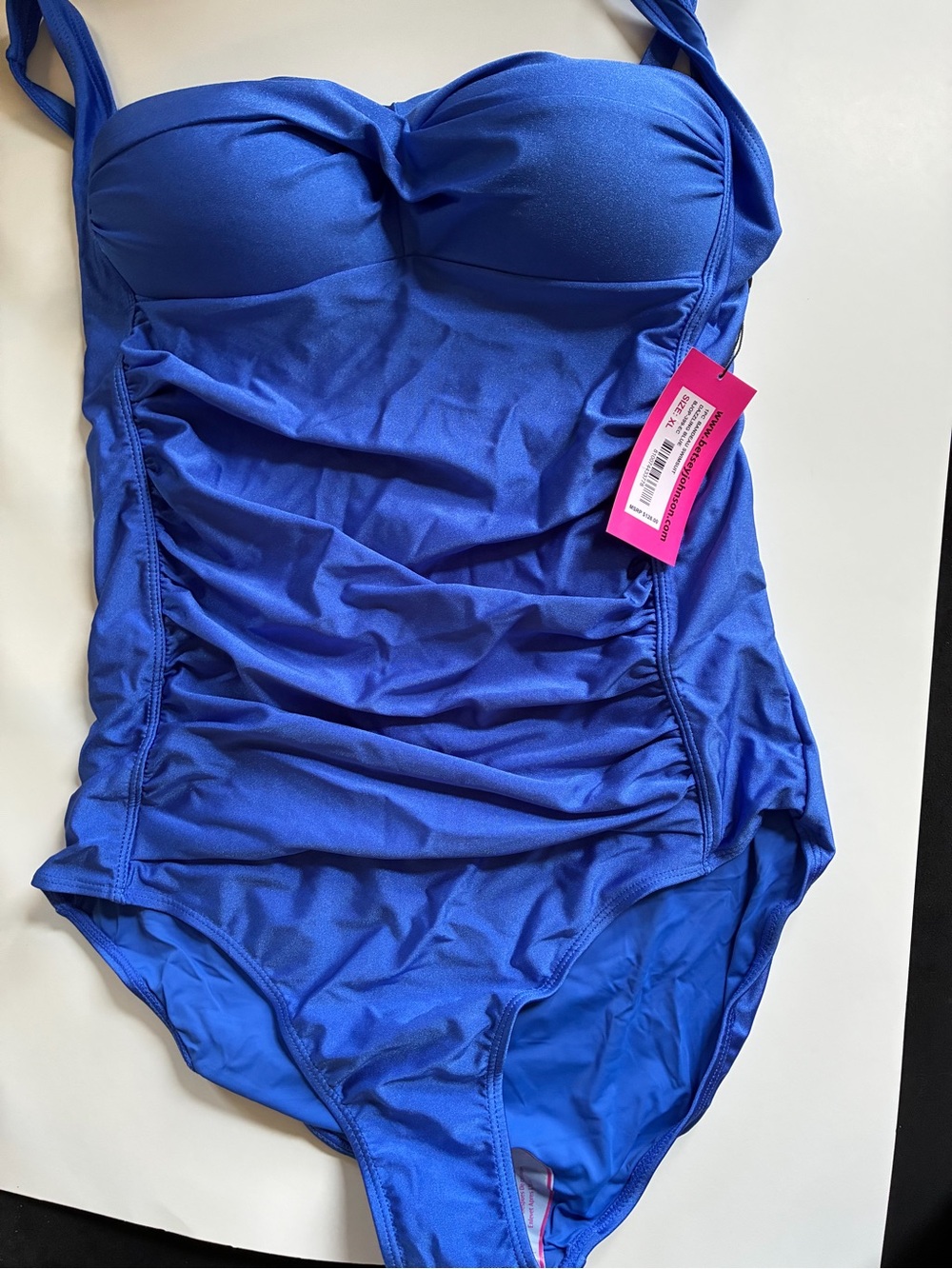 Betsey Johnson Bright Royal Blue Ruched One-Piece Swimsuit